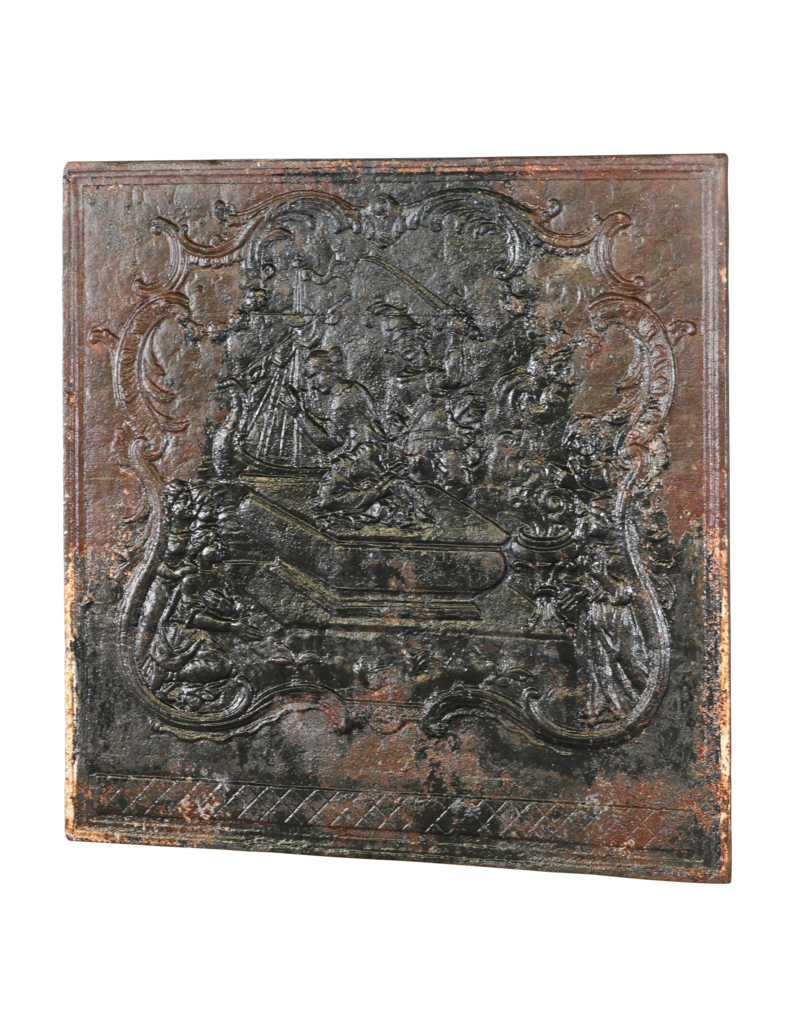 Cast Iron Fireplace Back Provides Extra Warmth And Color In The Room