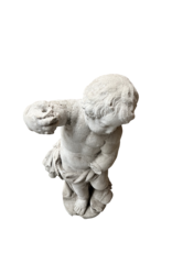Maison Leon Van den Bogaert Antique Marble Statue The Little Michael Killing the Dragon