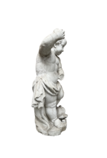Maison Leon Van den Bogaert Antique Marble Statue The Little Michael Killing the Dragon