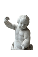 Maison Leon Van den Bogaert Antique Marble Statue The Little Michael Killing the Dragon