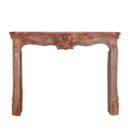 18th Century Rococo Fireplace Surround In Reddish-Brown Stone or Porphyry-Like Marble-Stone