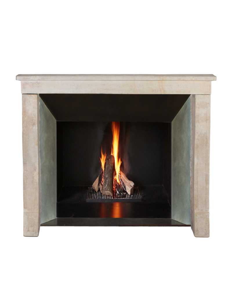 Maison Leon Van den Bogaert Small French Stone Fireplace Surround For Cozy Timeless Living