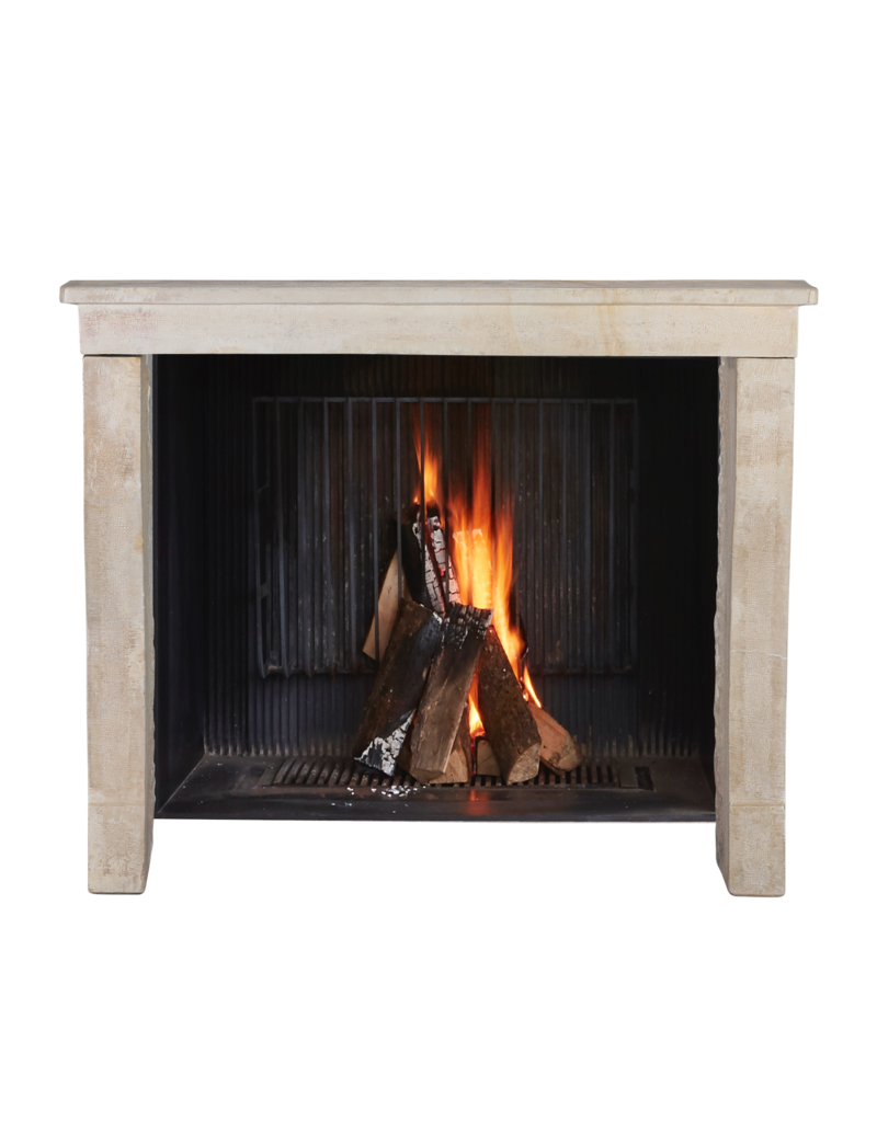 Maison Leon Van den Bogaert Small French Stone Fireplace Surround For Cozy Timeless Living