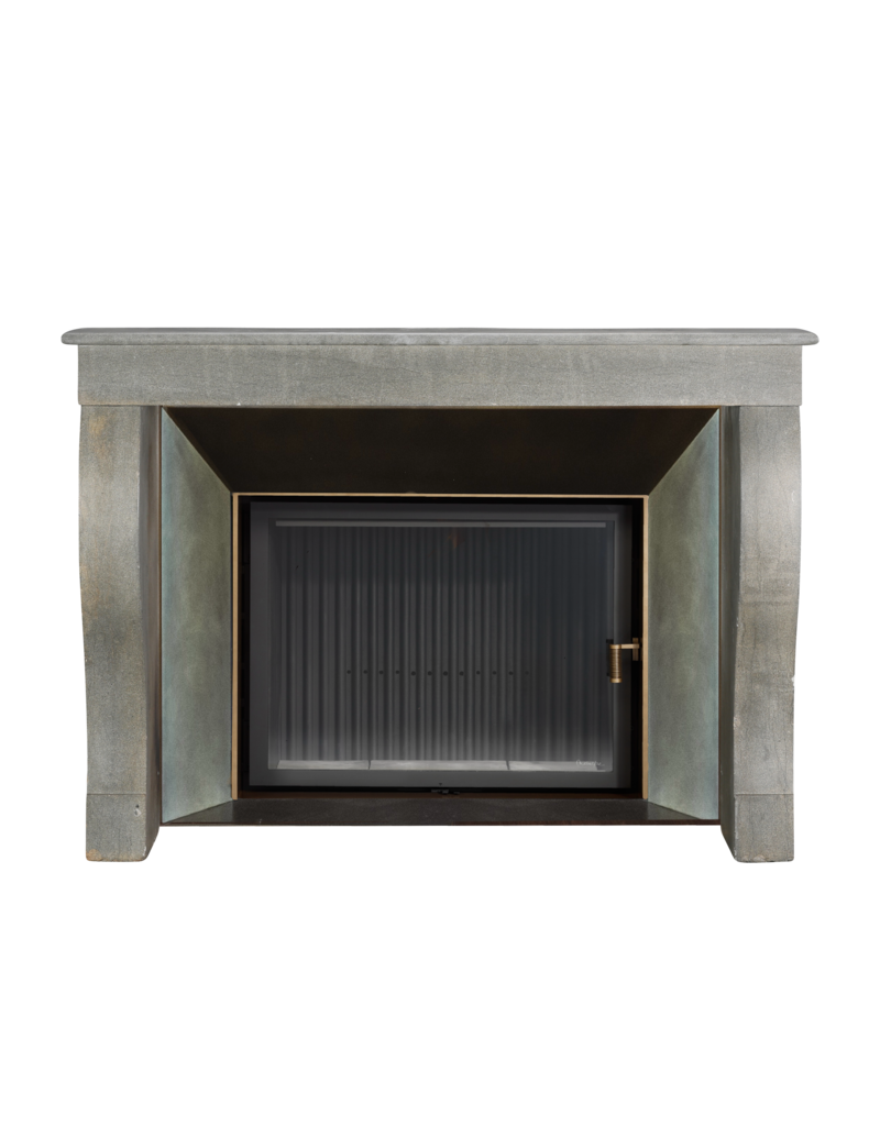 Maison Leon Van den Bogaert Timeless Minimalist Mantelpiece In Muted Grey Natural Stone