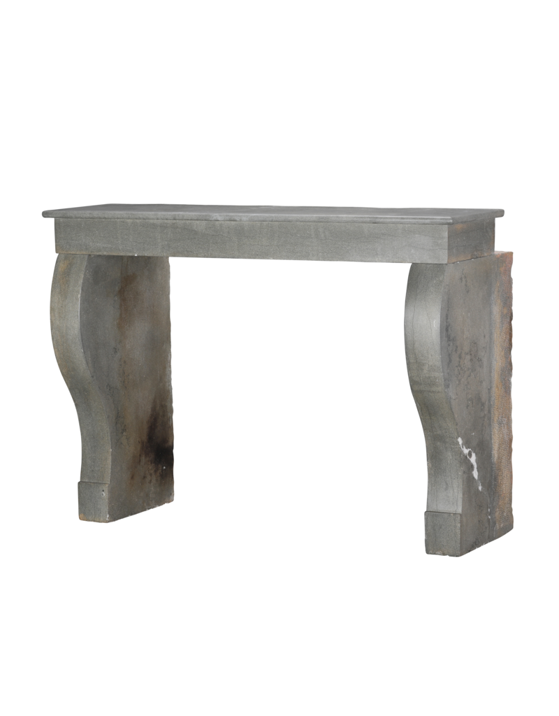 Maison Leon Van den Bogaert Timeless Minimalist Mantelpiece In Muted Grey Natural Stone