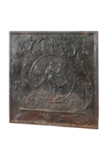 Ancienne Plaque De Cheminée En Fonte Femme En Robe Flottante