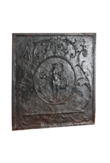 Ancienne Plaque De Cheminée En Fonte Femme En Robe Flottante