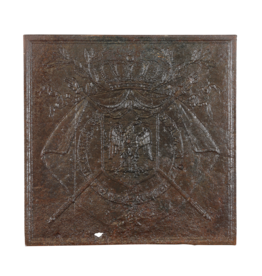 Heraldic Fireback In Cast Iron With Eagle In The Center