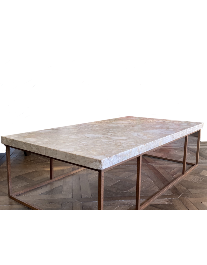Maison Leon Van den Bogaert Table basse ancienne en marbre Brèche Royale