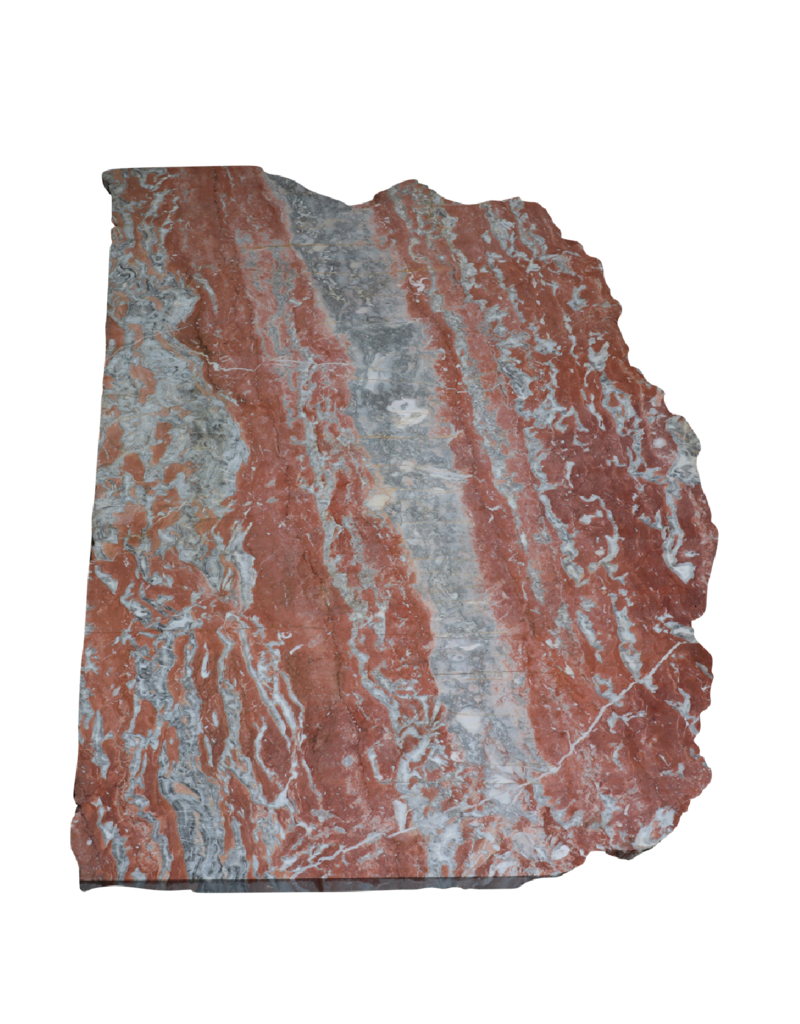 Maison Leon Van den Bogaert Uncalibrated Original Antique Red-Languedoc Marble Slab with Unique Color Variations