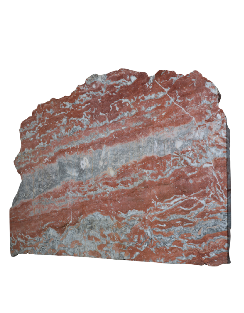 Maison Leon Van den Bogaert Dalle de marbre Rouge Languedoc ancien non calibrée avec variations de couleurs uniques
