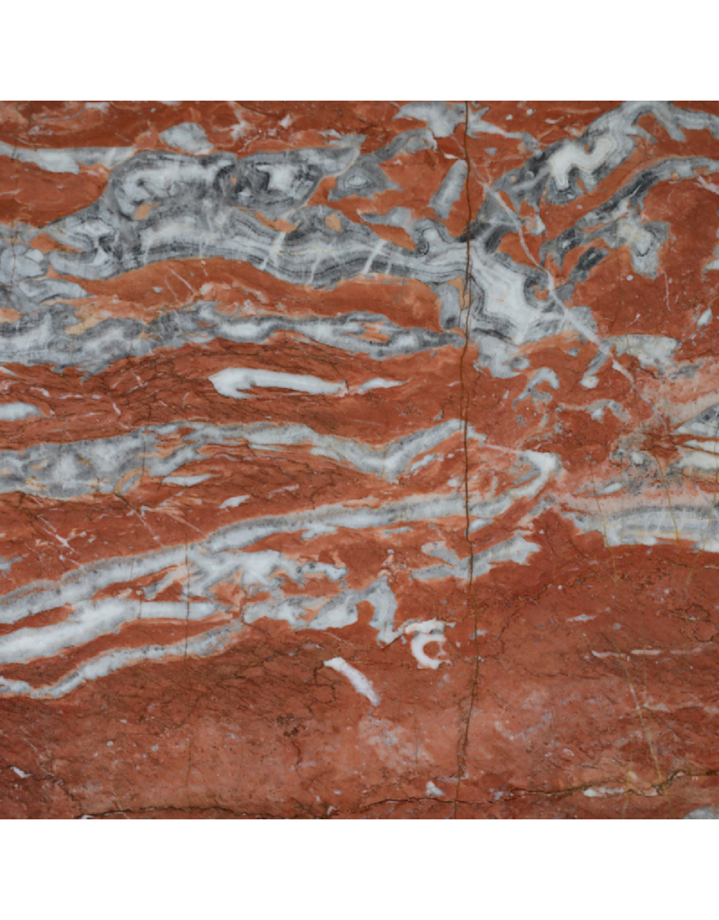 Maison Leon Van den Bogaert Uncalibrated Original Antique Red-Languedoc Marble Slab with Unique Color Variations
