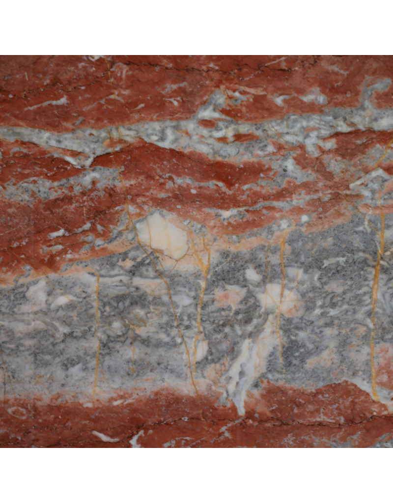 Maison Leon Van den Bogaert Uncalibrated Original Antique Red-Languedoc Marble Slab with Unique Color Variations