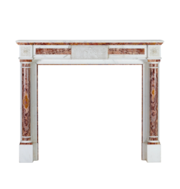Maison Leon Van den Bogaert Neoclassical Onyx and White Marble Fireplace Surround