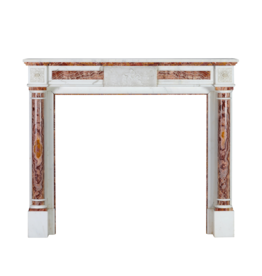 Neoclassical Onyx and White Marble Fireplace Surround