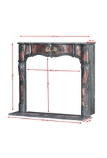 Blue Turquin and Reddish Marble Fireplace with Intricate Details for Authentic Home Improvement