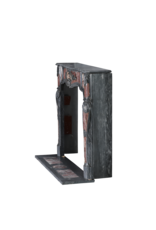 Blue Turquin and Reddish Marble Fireplace with Intricate Details for Authentic Home Improvement