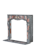 Blue Turquin and Reddish Marble Fireplace with Intricate Details for Authentic Home Improvement