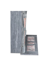 Blue Turquin and Reddish Marble Fireplace with Intricate Details for Authentic Home Improvement