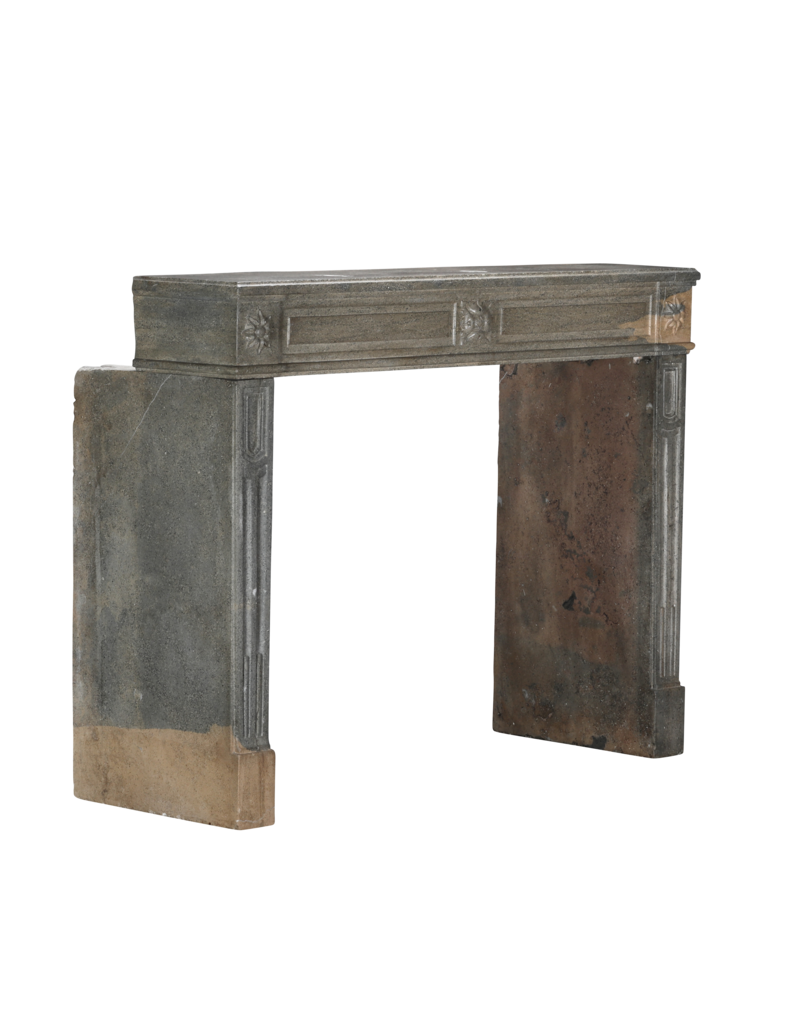 Maison Leon Van den Bogaert Authentic Louis XVI Style Period Fireplace Surround in Elegant Bicolor French Hard Stone