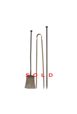 Ensemble D'outils De Cheminée Rustique En Fer Forgé