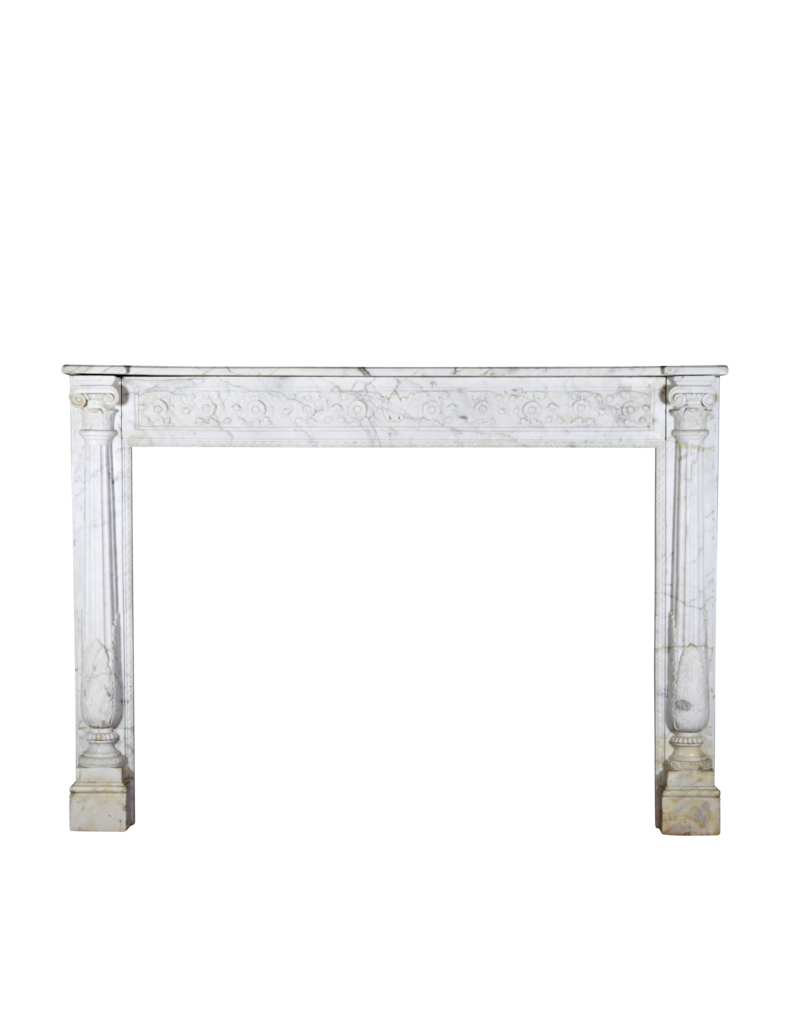 Fine Classic French Carrara Marble Fireplace Surround