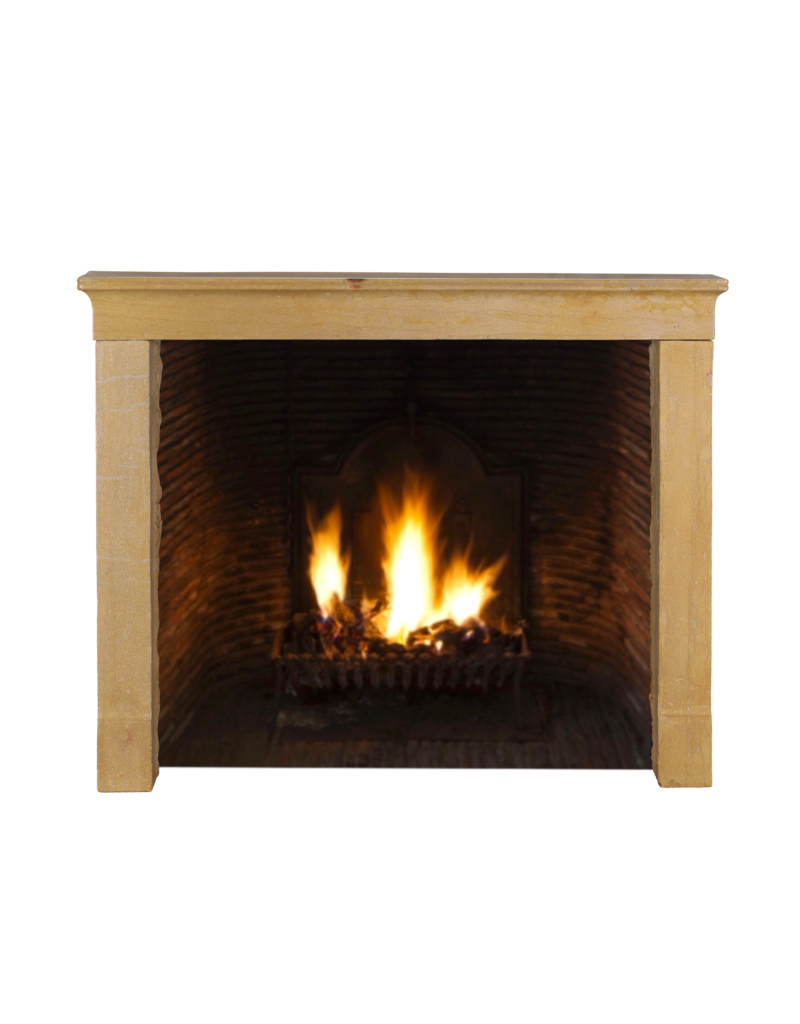 Maison Leon Van den Bogaert Elegant Antique Stone Fireplace Surround for Timeless Home Improvement and Square Firebox Fitting