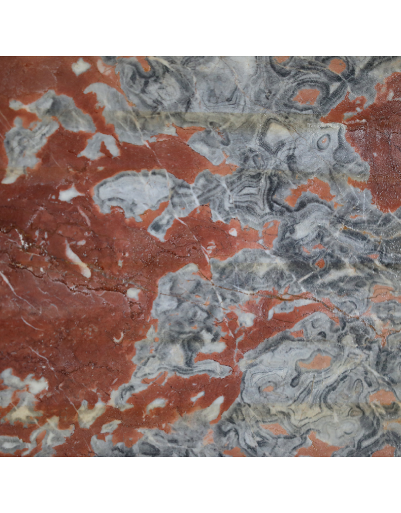 Maison Leon Van den Bogaert Antike Rot-Graue Französische Marmorplatte – 190 cm x 135 cm, Dicke 1,5 cm