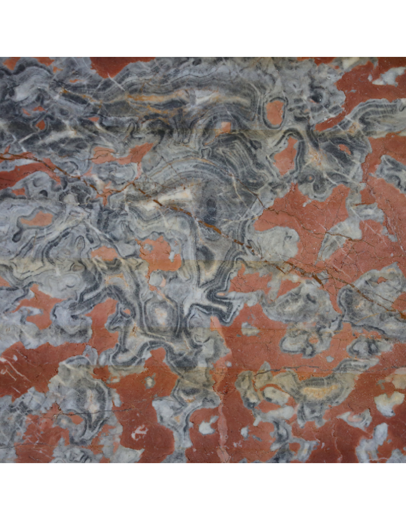 Maison Leon Van den Bogaert Antike Rot-Graue Französische Marmorplatte – 190 cm x 135 cm, Dicke 1,5 cm