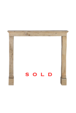 Antique French Stone Fireplace Mantel For Square Firebox