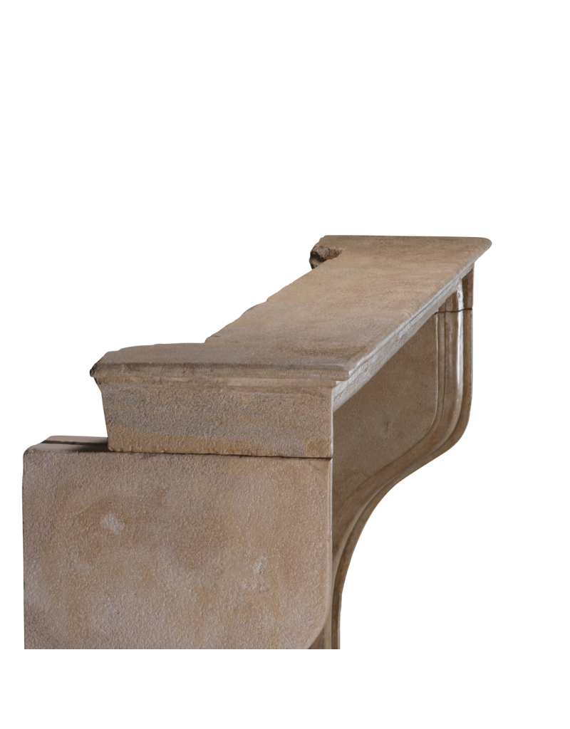 Maison Leon Van den Bogaert Authentic 17th Century French Fireplace Surround in Warm Limestone – A Timeless Alpine Elegance as Seen in Les Fermes de Marie, Megève