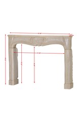 Maison Leon Van den Bogaert Authentic Antique 18th Century French Limestone Fireplace Surround in Off‑White With Gentle Wear – 163 cm External Width