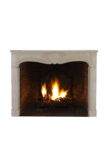 Maison Leon Van den Bogaert Authentic Antique 18th Century French Limestone Fireplace Surround in Off‑White With Gentle Wear – 163 cm External Width