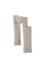Maison Leon Van den Bogaert Authentic Antique 18th Century French Limestone Fireplace Surround in Off‑White With Gentle Wear – 163 cm External Width