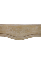 Maison Leon Van den Bogaert 18th Century French Limestone Fireplace Surround - Romantic Floral Carvings – Elegant Provincial-Rocaille Center Piece
