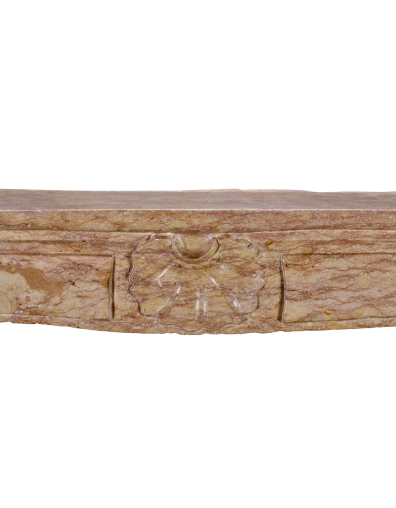 Maison Leon Van den Bogaert Cheminée Ancienne du XVIIIe siècle en Marbre de Bourgogne Rosé‑Beige – Large, Recyclée, Design Rarissime