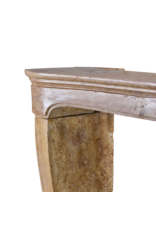Maison Leon Van den Bogaert Chimenea Francesa Antigua del Siglo XVIII en Mármol Roca de Borgoña Rosado‑Beige – Grande, Reutilizada, Diseño Único