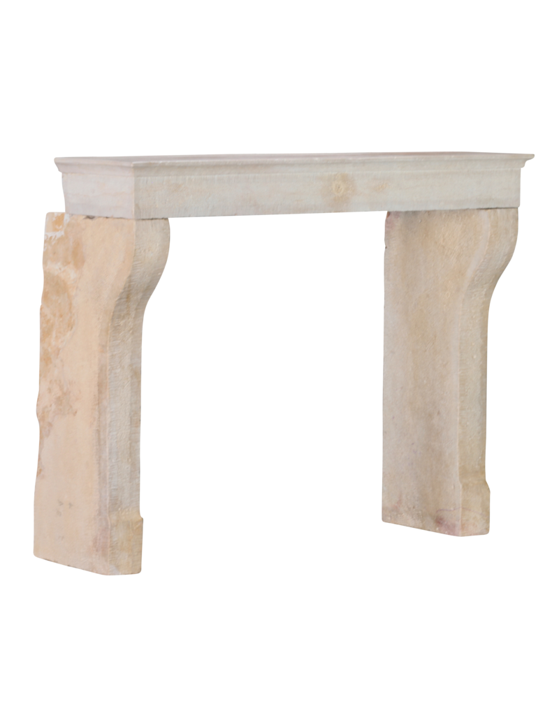 Maison Leon Van den Bogaert Elegant 19th Century Hand-Carved French Fireplace Mantel in Pale Limestone with Soft Curved Jambs