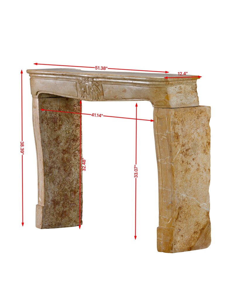 Maison Leon Van den Bogaert Cheminée En Marbre Ocre Clair - XVIIIe siècle – Usure Naturelle Avec Belle Patina