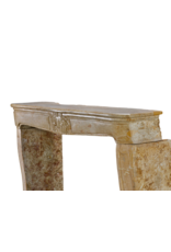 Maison Leon Van den Bogaert Original Mid-18th Century French Fireplace Surround in Warm Ochre Marble with Artempo Patina and Soft Floral Ornamentation