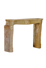 Maison Leon Van den Bogaert Original Mid-18th Century French Fireplace Surround in Warm Ochre Marble with Artempo Patina and Soft Floral Ornamentation