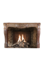 Maison Leon Van den Bogaert Exceptional Mid-18th Century Louis XV Period French Fireplace Surround in Rare Red Hard Marble with Deep Shell Carving and Sculpted Curves