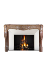 Maison Leon Van den Bogaert Exceptional Mid-18th Century Louis XV Period French Fireplace Surround in Rare Red Hard Marble with Deep Shell Carving and Sculpted Curves
