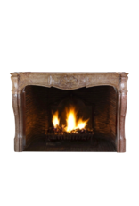 Maison Leon Van den Bogaert Exceptional Mid-18th Century Louis XV Period French Fireplace Surround in Rare Red Hard Marble with Deep Shell Carving and Sculpted Curves