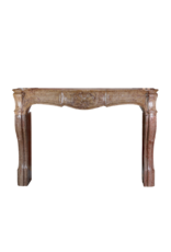 Maison Leon Van den Bogaert Exceptional Mid-18th Century Louis XV Period French Fireplace Surround in Rare Red Hard Marble with Deep Shell Carving and Sculpted Curves