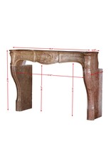 Maison Leon Van den Bogaert Exceptional Mid-18th Century Louis XV Period French Fireplace Surround in Rare Red Hard Marble with Deep Shell Carving and Sculpted Curves