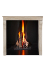 Maison Leon Van den Bogaert Authentic 19th Century French Fireplace Surround in Aged Limestone with Elegant Patina and Soft Light Reflection