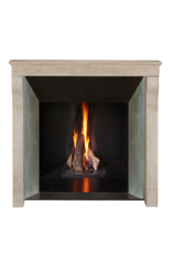 Maison Leon Van den Bogaert Authentic 19th Century French Fireplace Surround in Aged Limestone with Elegant Patina and Soft Light Reflection