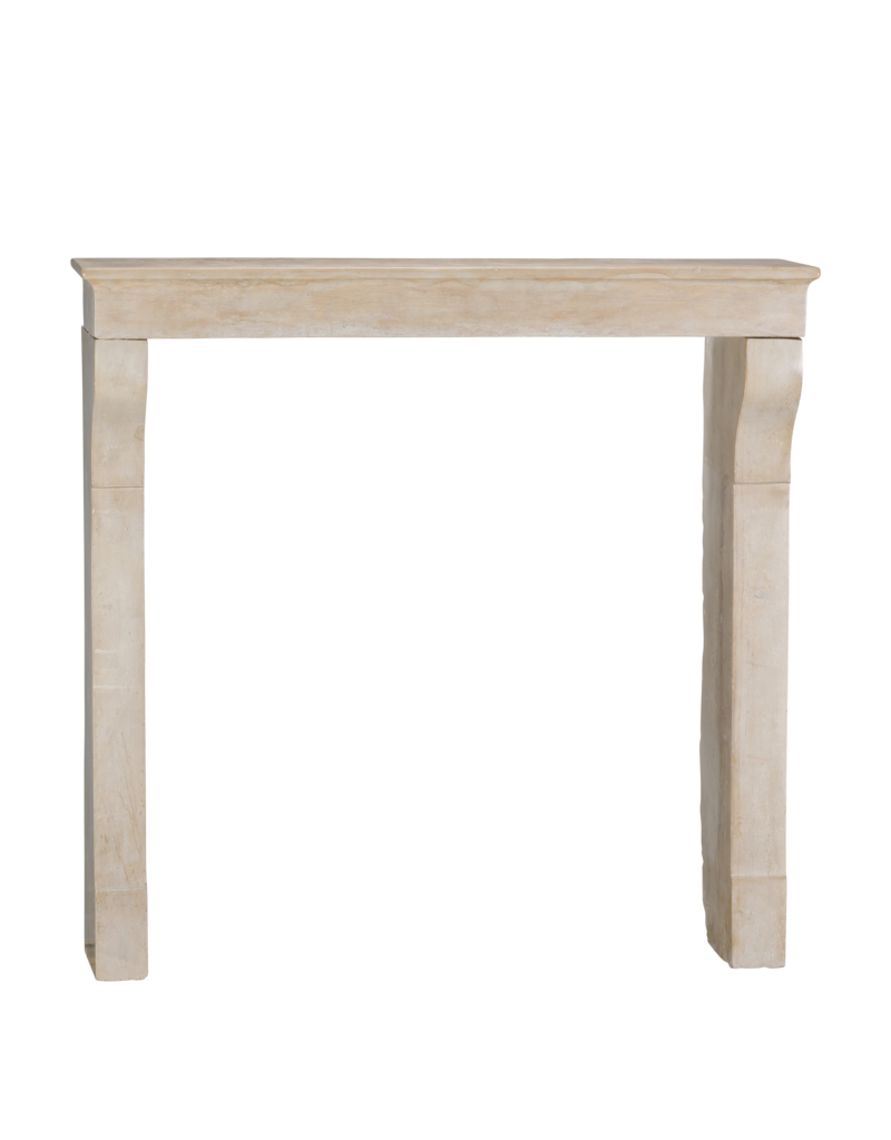 Maison Leon Van den Bogaert Authentic 19th Century French Fireplace Surround in Aged Limestone with Elegant Patina and Soft Light Reflection