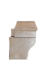 Maison Leon Van den Bogaert Authentic 19th Century French Fireplace Surround in Aged Limestone with Elegant Patina and Soft Light Reflection
